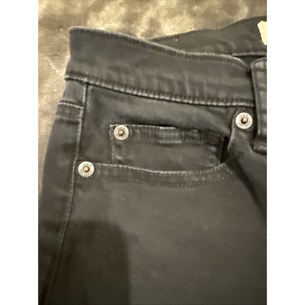 GAP 1969 Women's True Skinny Ankle Jeans Stretch Distressed Hems Black Size 28R - Picture 6 of 16